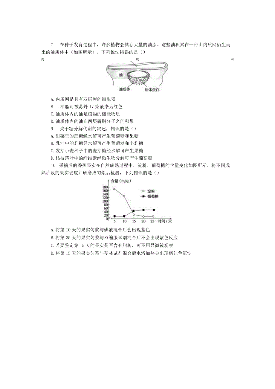 专练6细胞中的糖类和脂质.docx_第2页