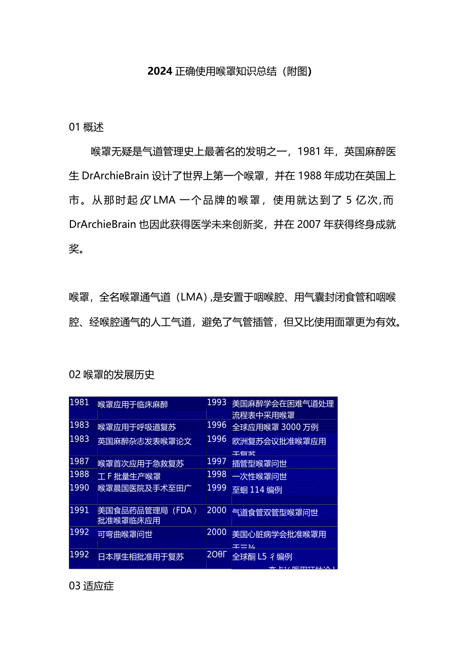 2024正确使用喉罩知识总结（附图）.docx_第1页