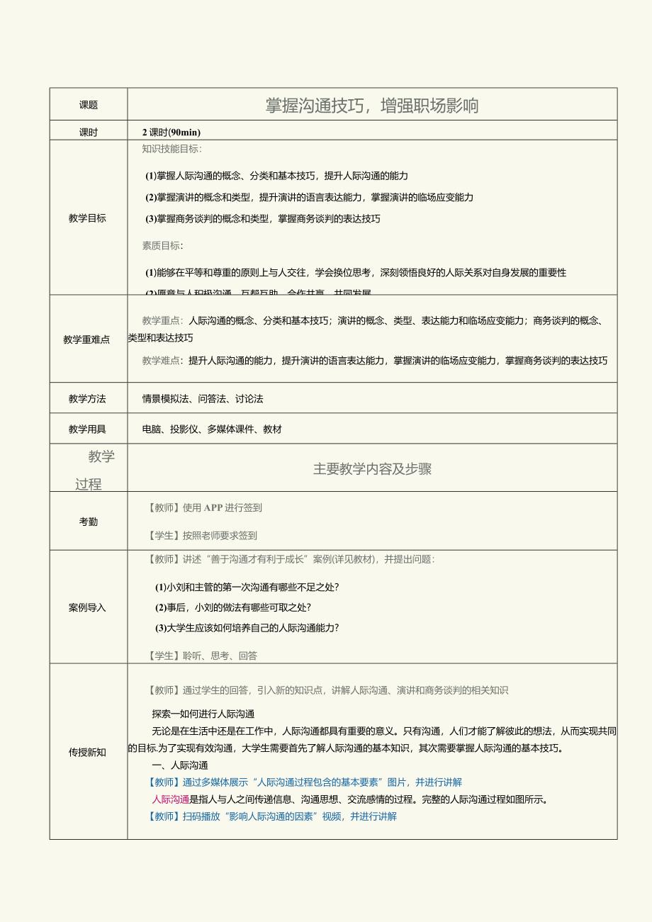 《大学生职业素养》教案第7课掌握沟通技巧增强职场影响.docx_第1页