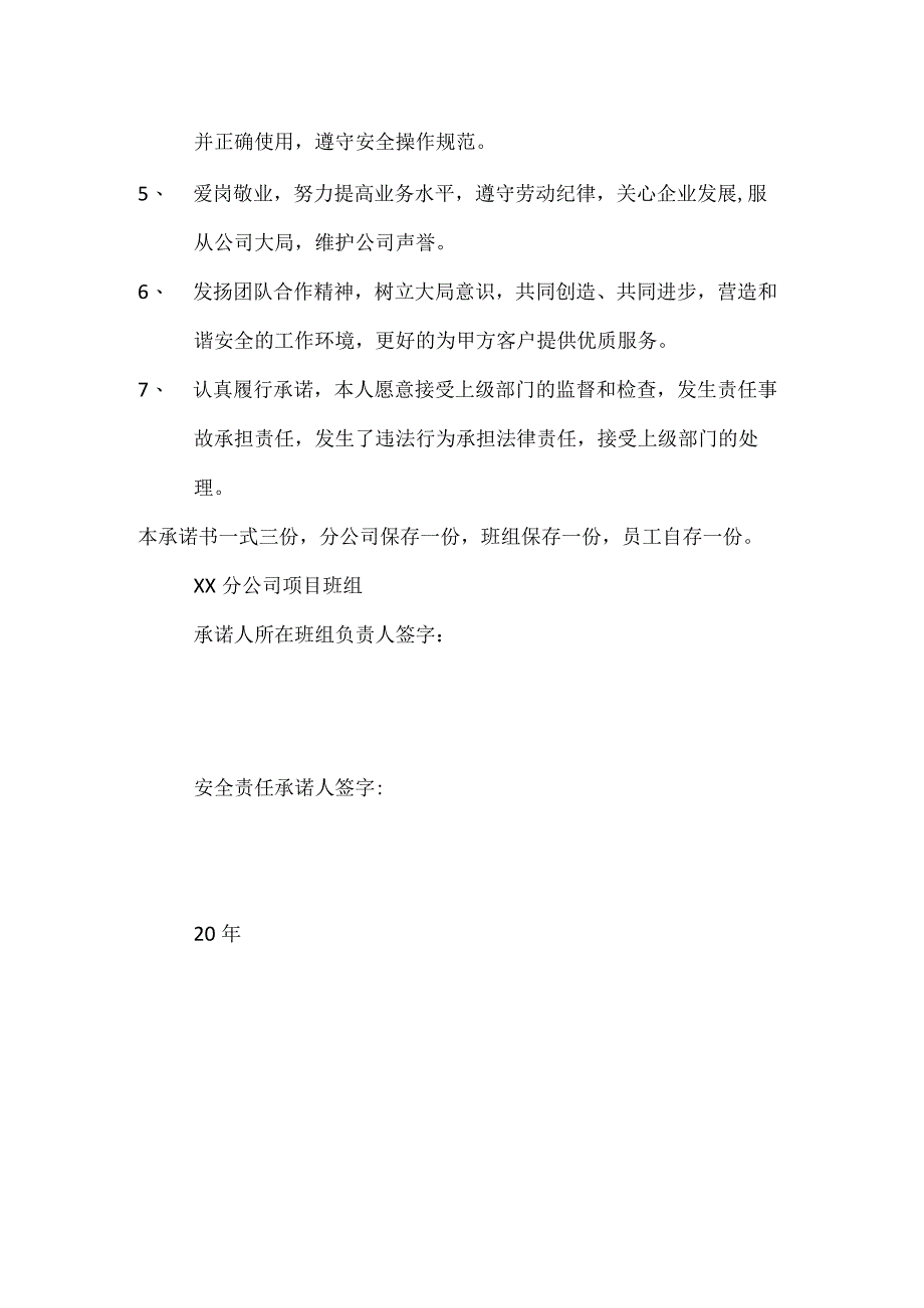 员工安全生产安全保卫责任承诺书(个人）注：所有管理施工人员每人单独签订.docx_第2页