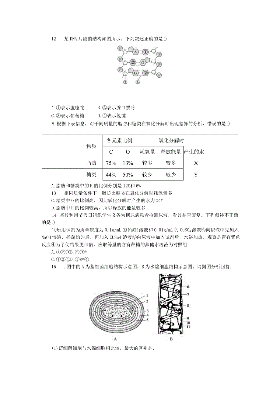 专练8组成细胞的分子综合练.docx_第2页