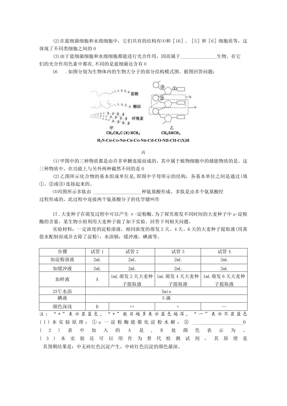 专练8组成细胞的分子综合练.docx_第3页