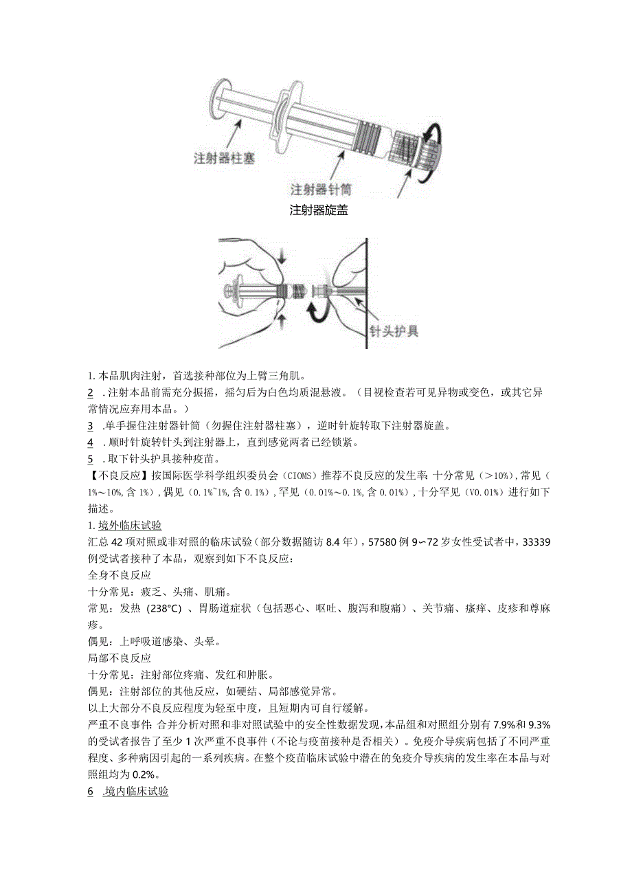 双价人乳头瘤病毒吸附疫苗（希瑞适）中文说明书.docx_第2页