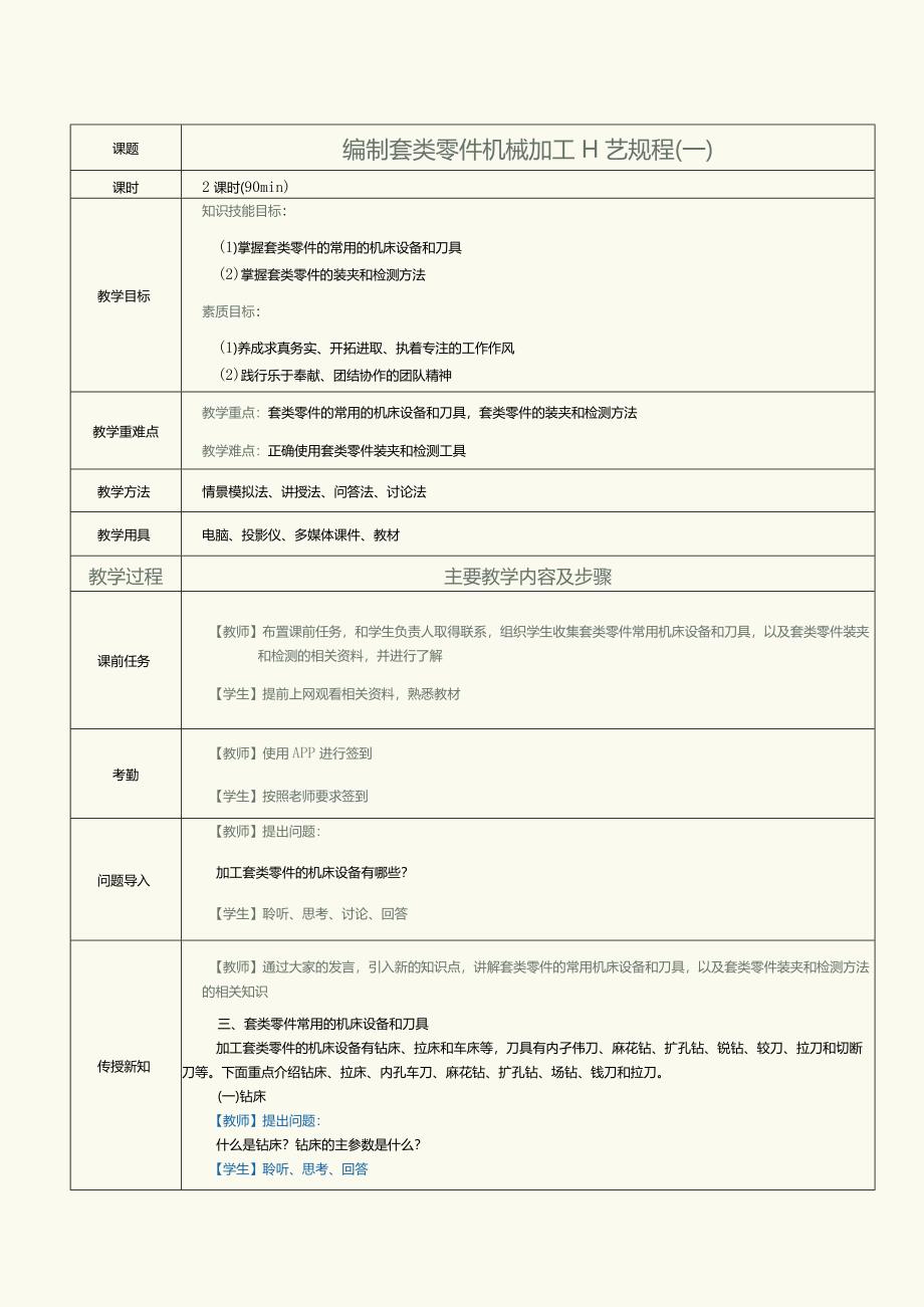 《机械制造工艺》教案第10课编制套类零件机械加工工艺规程（二）.docx_第1页