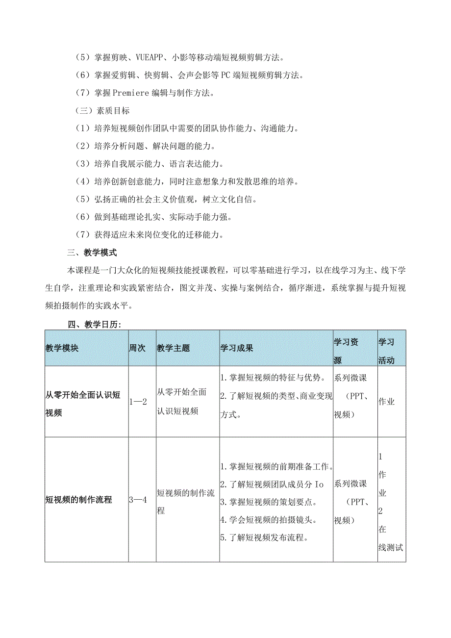 《手机短视频剪辑》课程标准.docx_第2页