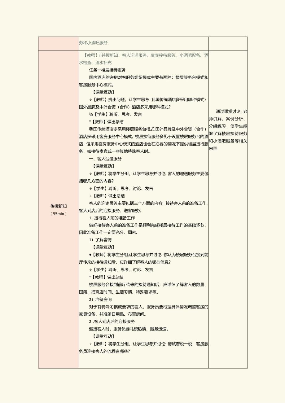 《前厅客房服务与管理》教案第17课楼层接待服务和小酒吧服务.docx_第2页