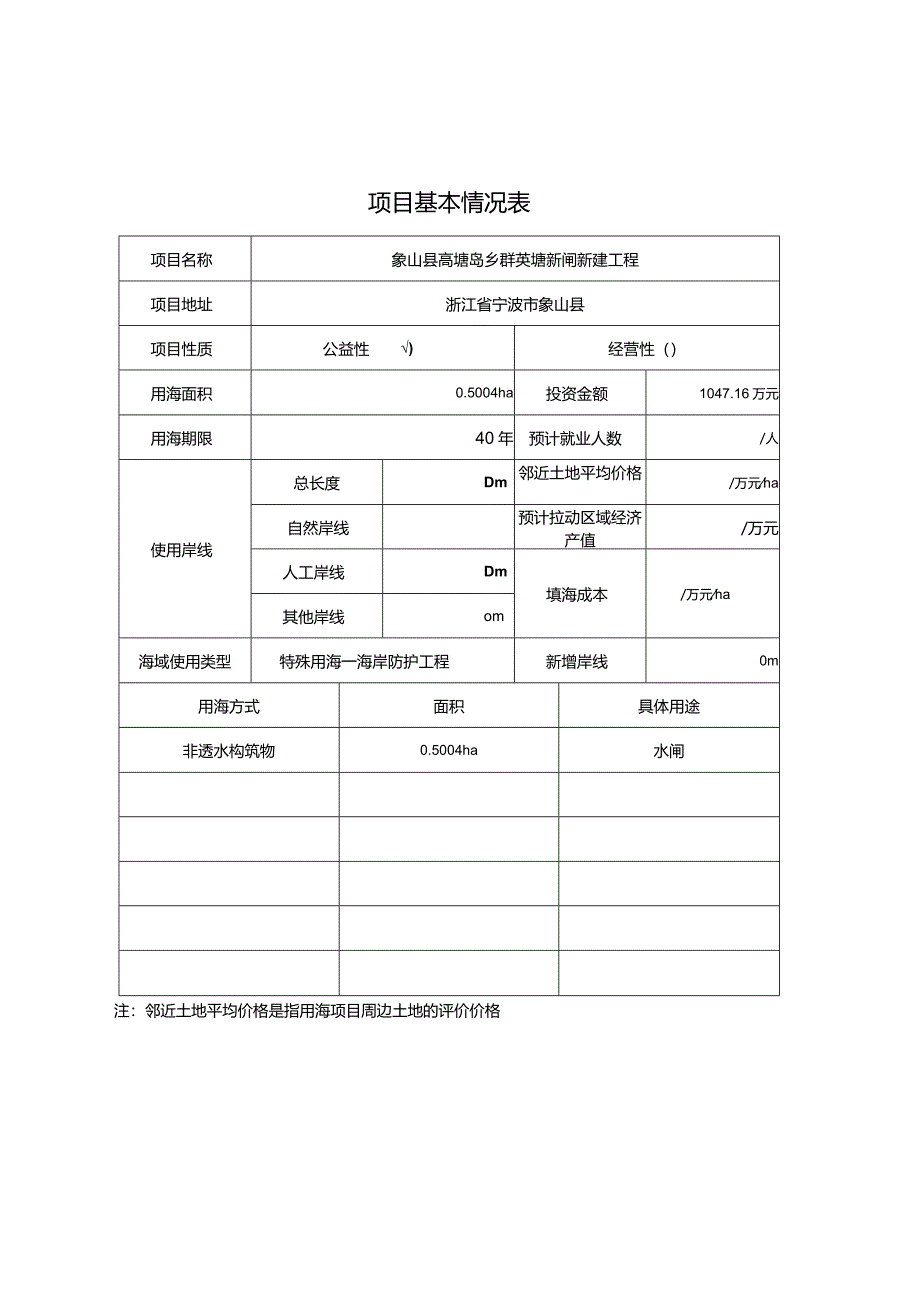 象山县高塘岛乡群英塘新闸新建工程海域使用论证报告书.docx_第3页