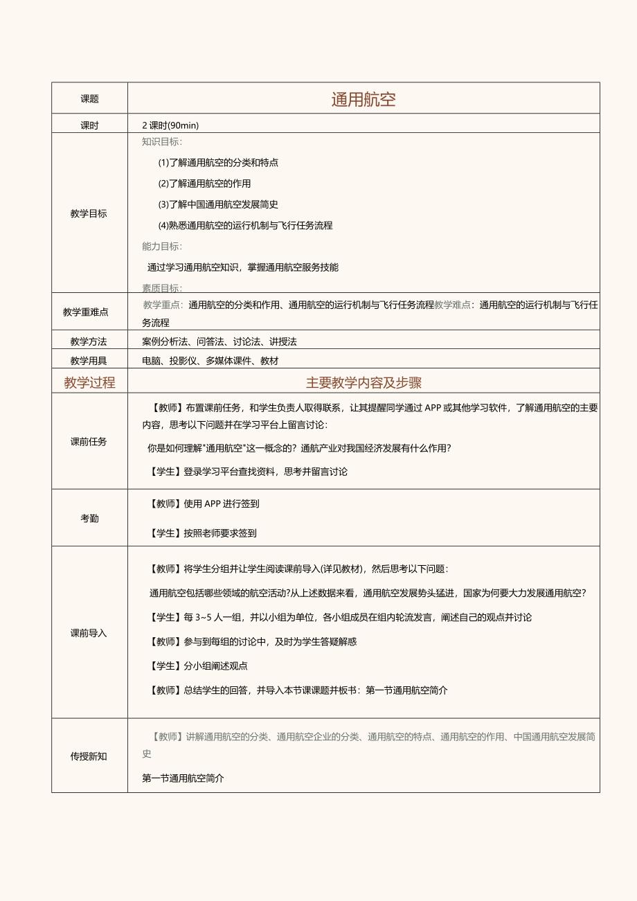 《民航概论》教案第18课通用航空.docx_第1页