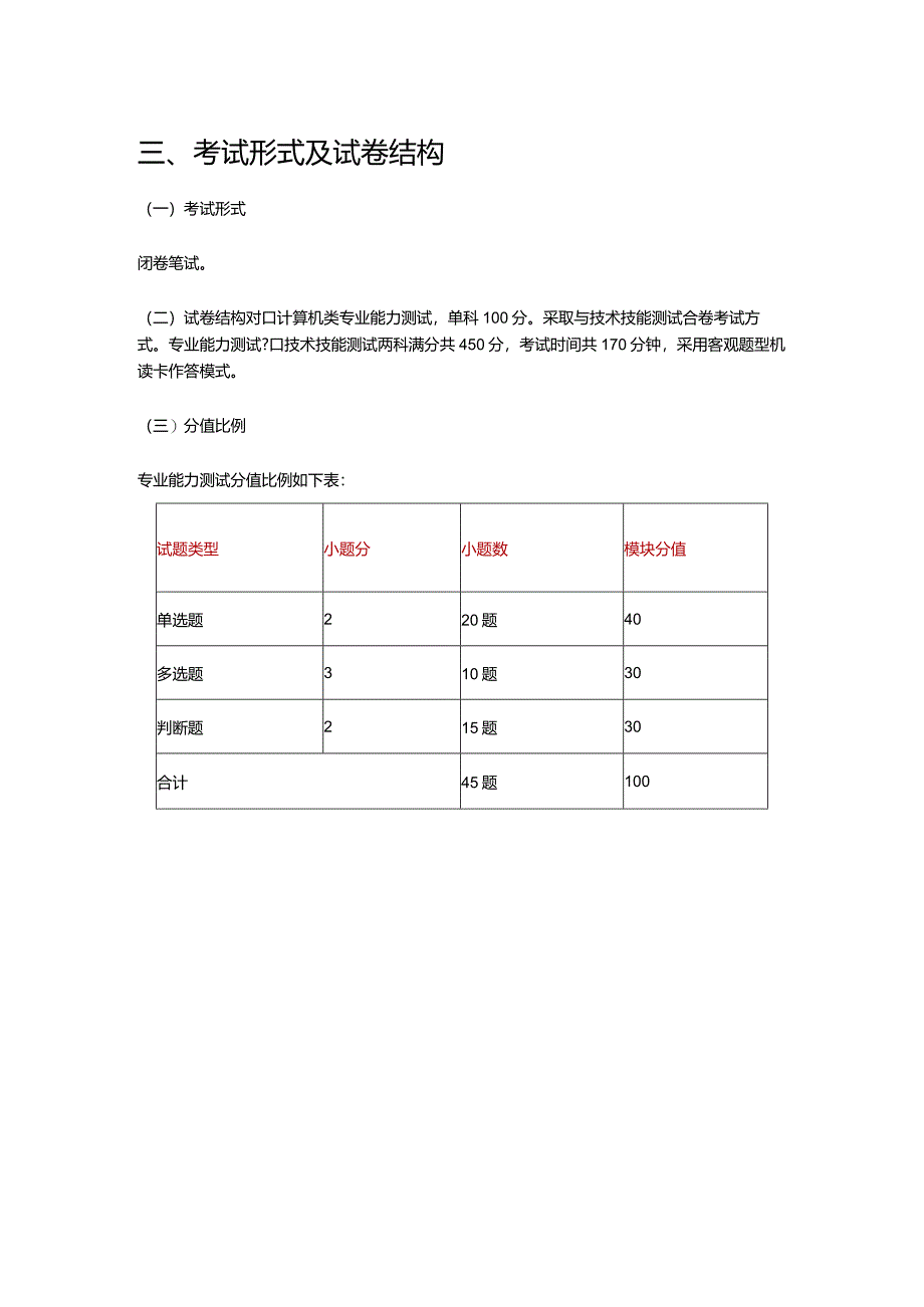 2023年河北省高职单招对口计算机类专业能力测试考试大纲.docx_第3页