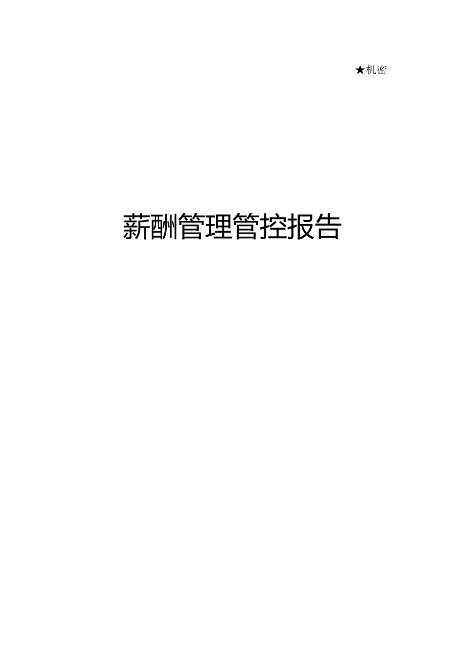 XX控股企业薪酬管理报告.docx_第1页