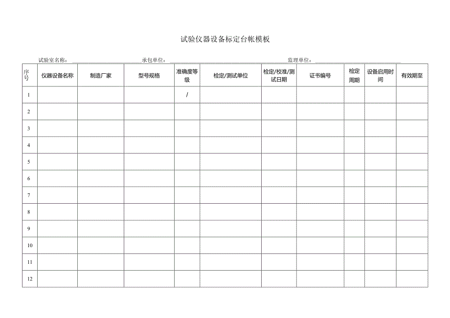 试验仪器设备标定台帐模板.docx_第1页