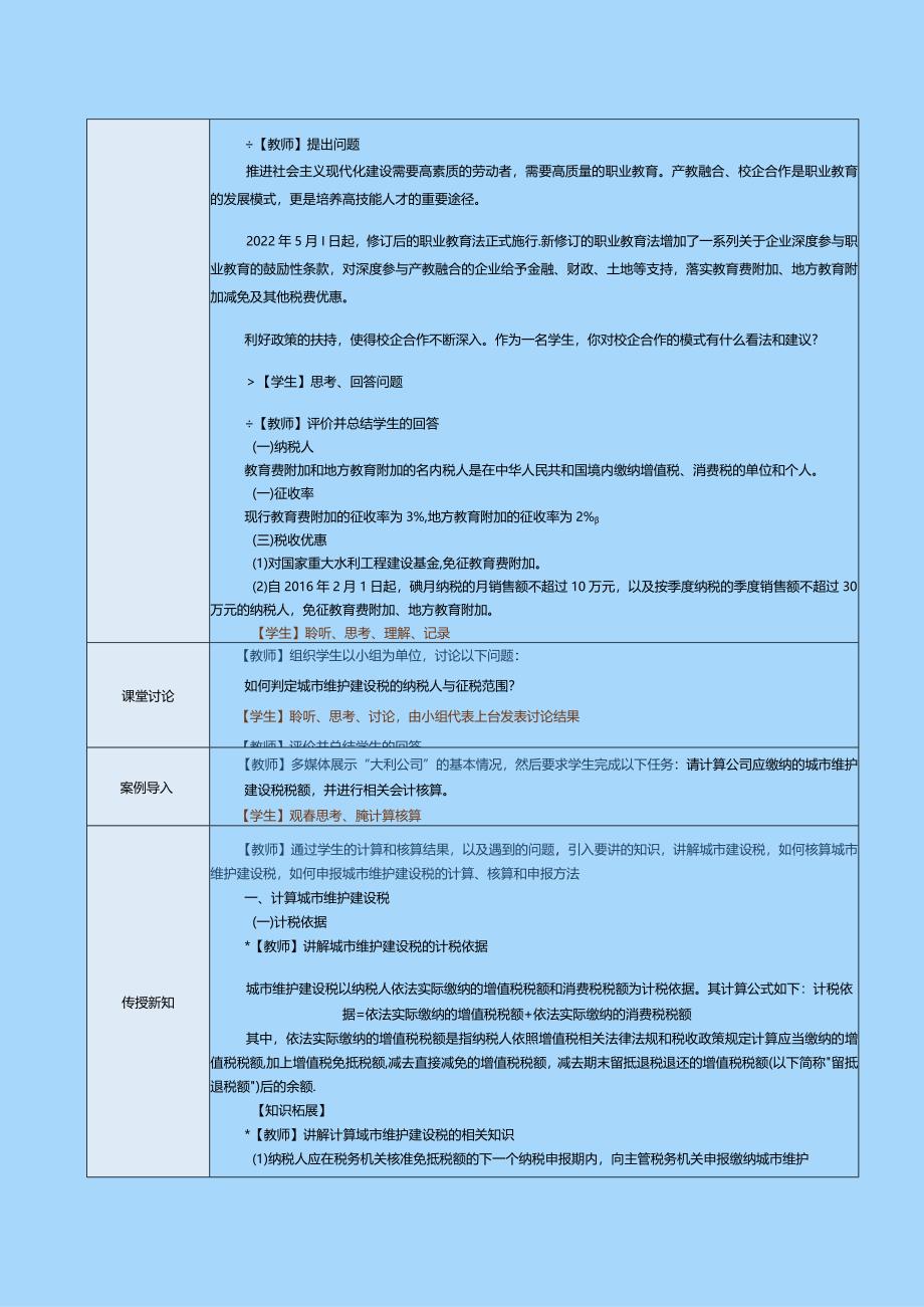 《纳税实务》教案第17课处理城市维护建设税、教育费附加和地方教育附加税务.docx_第3页