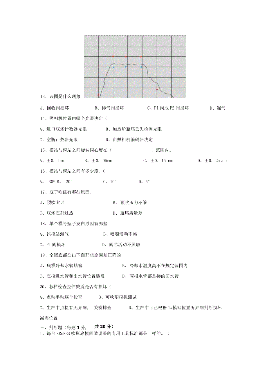 水线吹瓶岗位技术人才选拔试题（B卷）及答案.docx_第3页