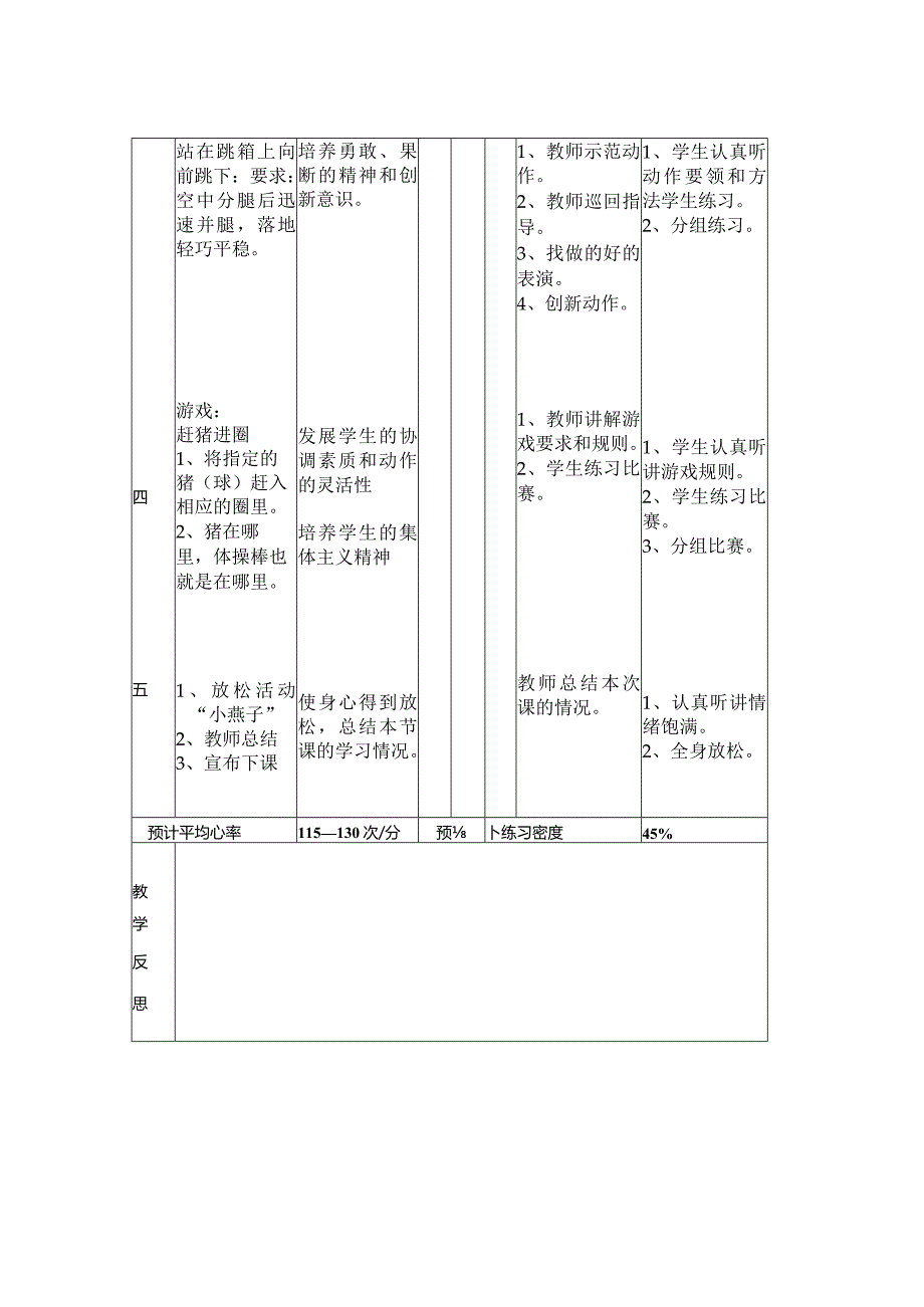 站在跳箱上向前跳下“赶猪进圈”教学设计.docx_第2页