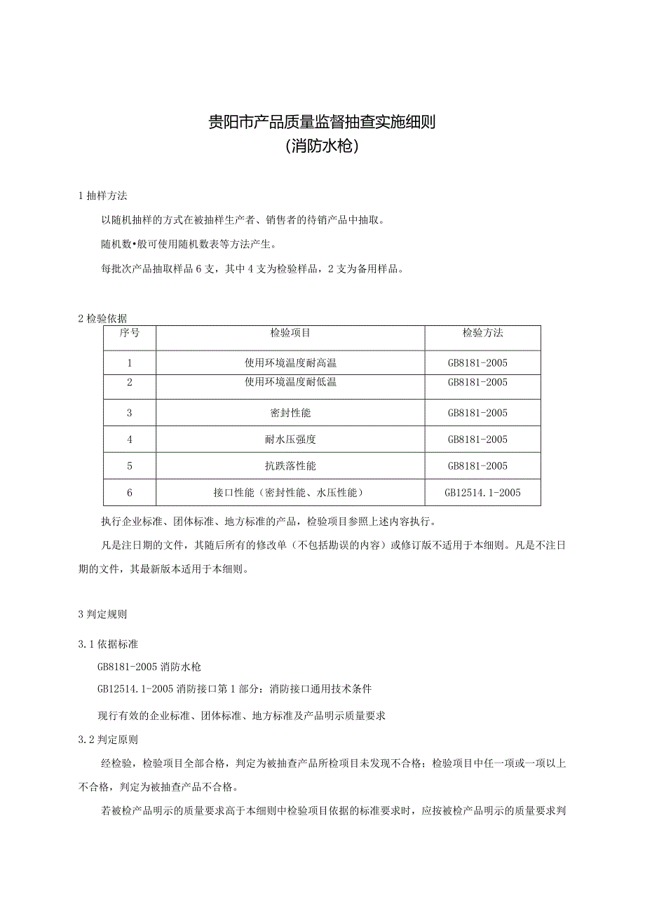 79.贵阳市产品质量监督抽查实施细则（消防水枪）.docx_第1页