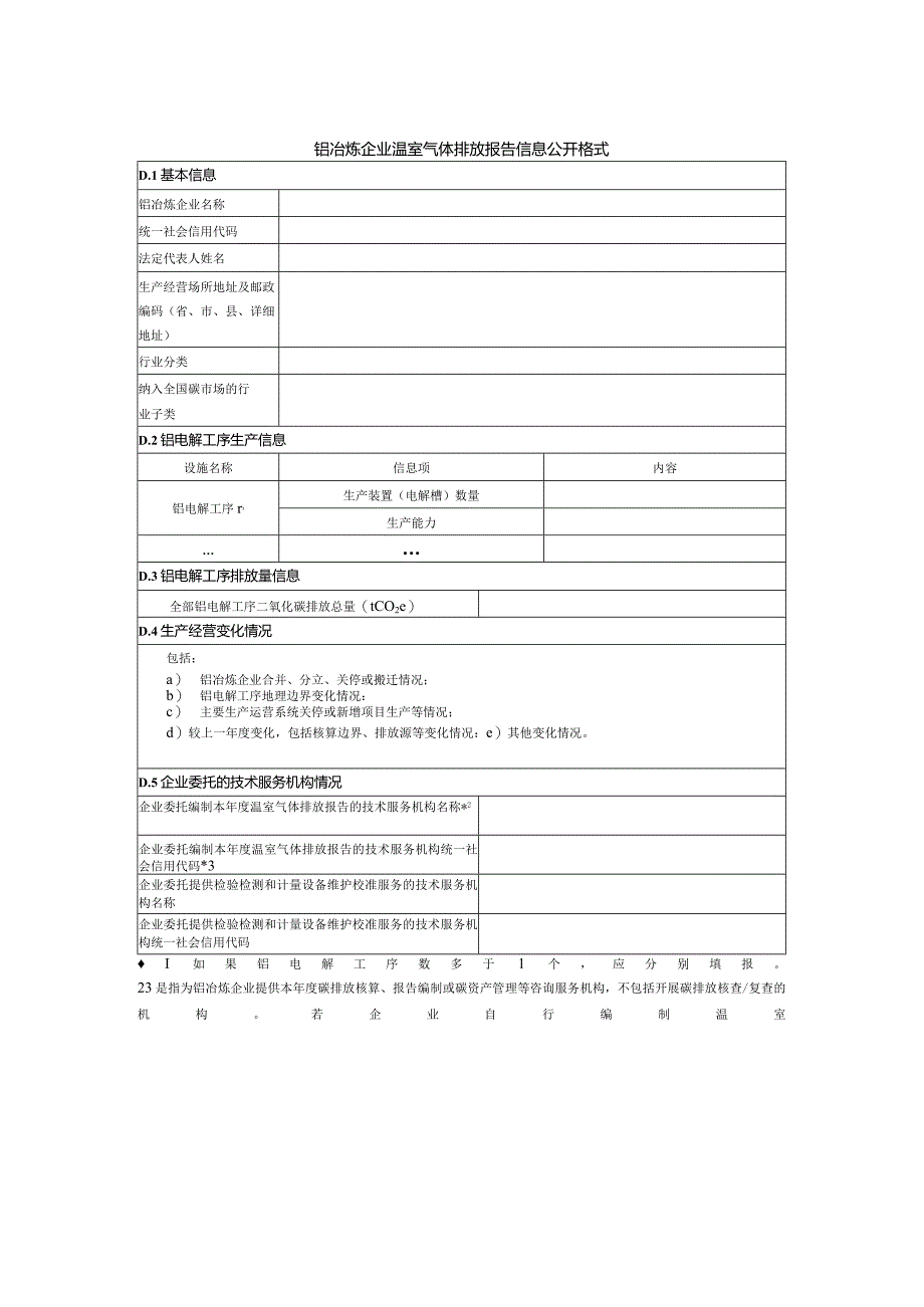 铝冶炼企业温室气体排放报告信息公开格式.docx_第1页