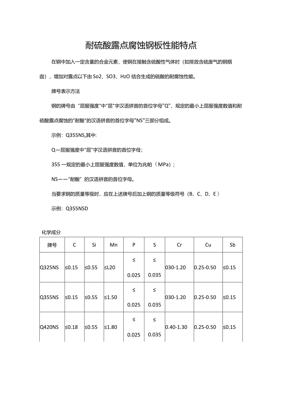 耐硫酸露点腐蚀钢板性能特点.docx_第1页