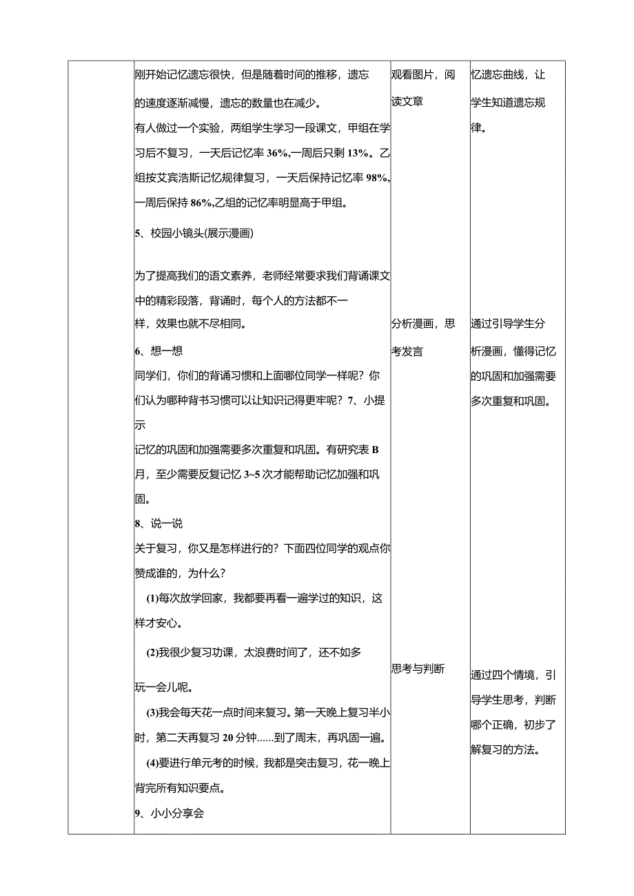 3《防止遗忘有妙招》教学设计教科版心理健康六年级下册.docx_第2页