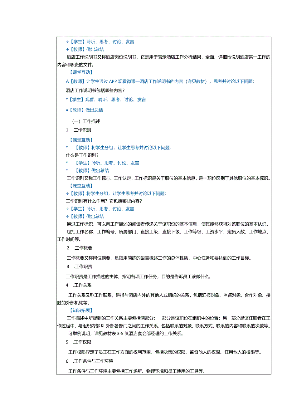 《酒店人力资源管理》教案第5课编写酒店工作说明书.docx_第2页
