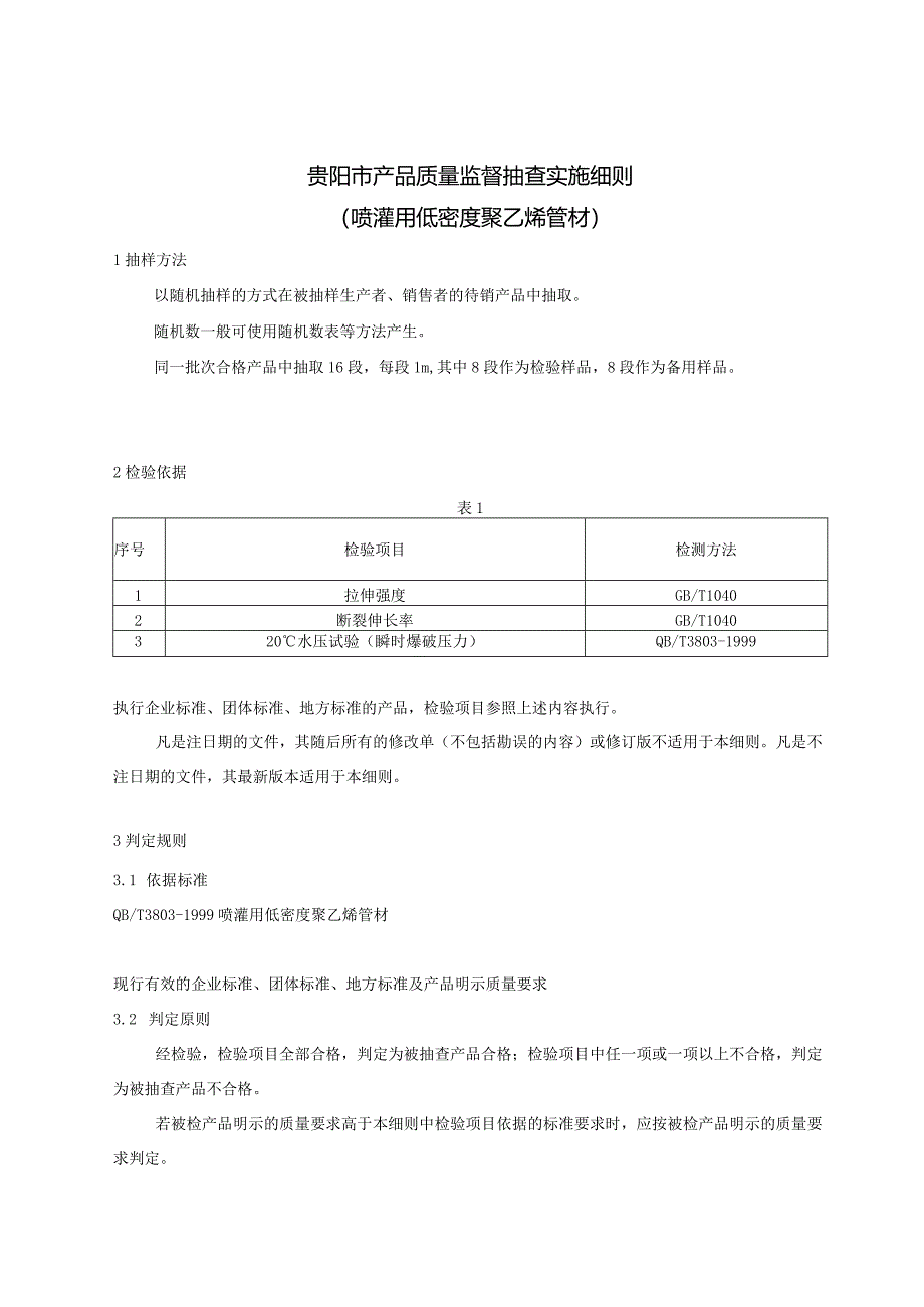 18.贵阳市产品质量监督抽查实施细则(喷灌用低密度聚乙烯管材).docx_第1页