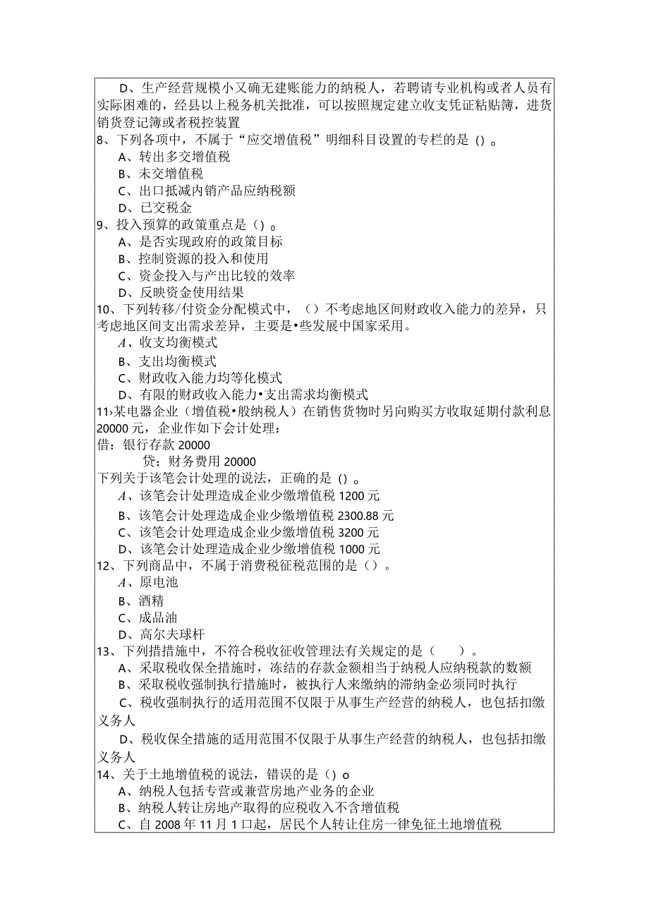 2022年(中级)财政税收题目(含六卷)及答案.docx_第2页