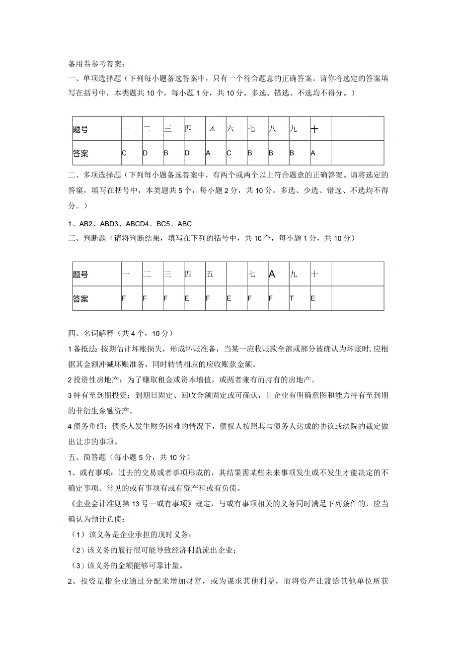 中级会计课件备用卷答案.docx_第1页