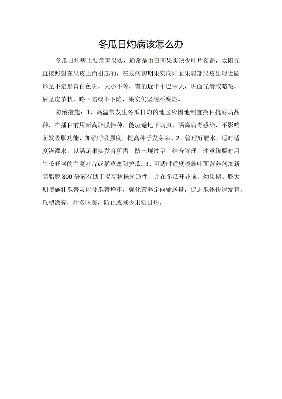 冬瓜日灼病该怎么办.docx_第1页