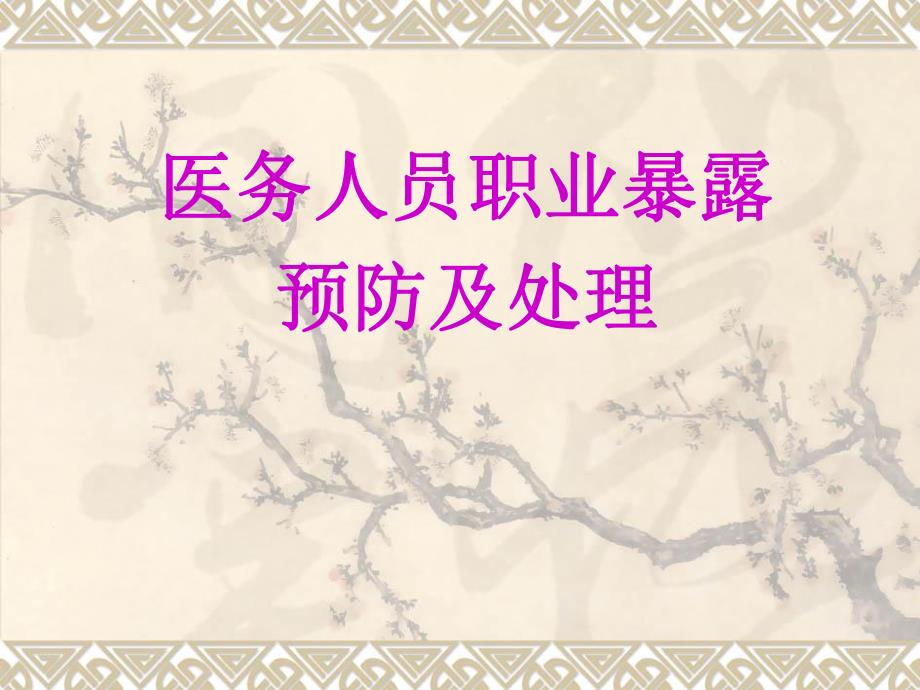 《医务人员职业暴露的预防及处理》精品讲稿.ppt_第1页