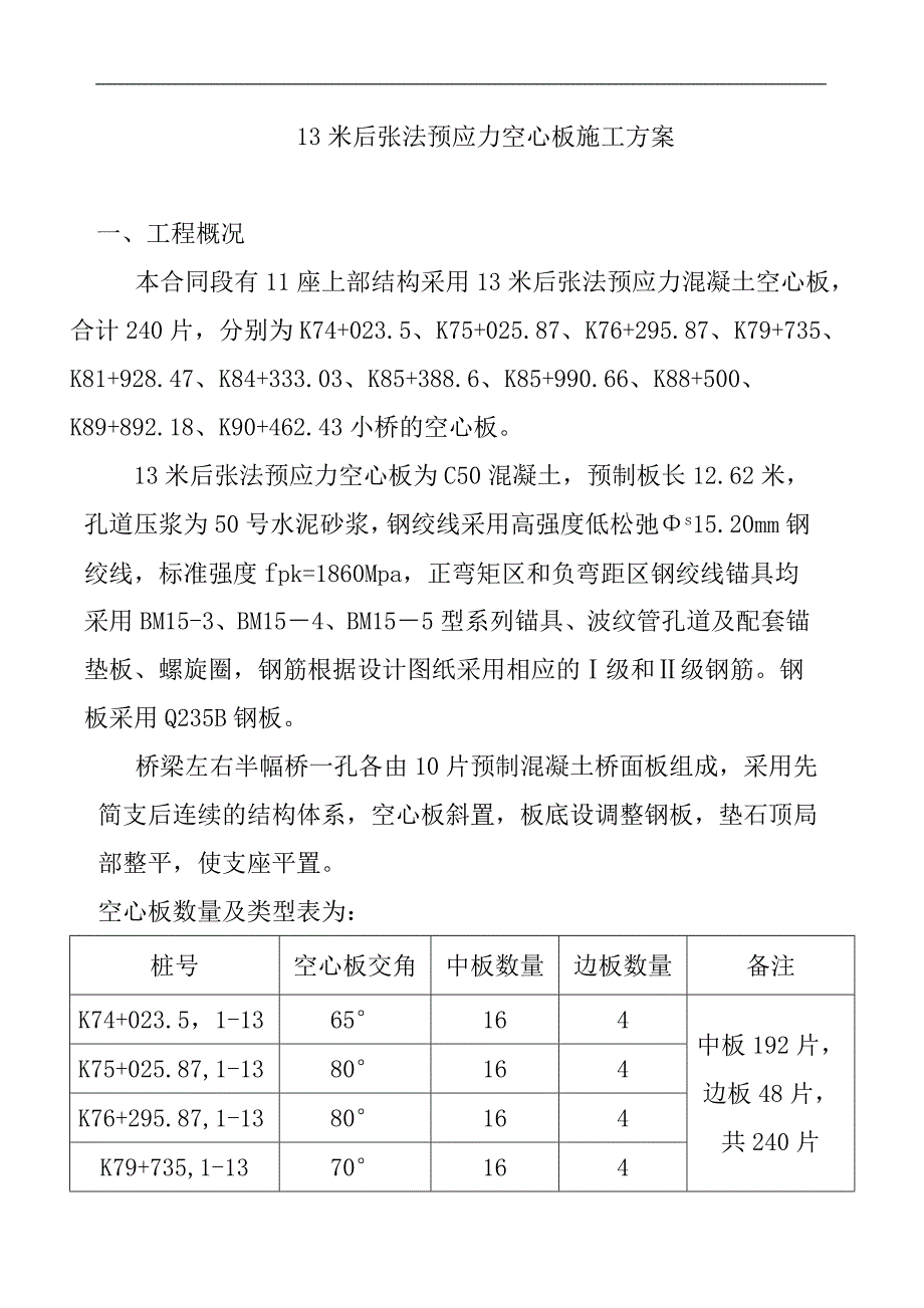 13米后张法预应力空心板施工方案.doc_第1页