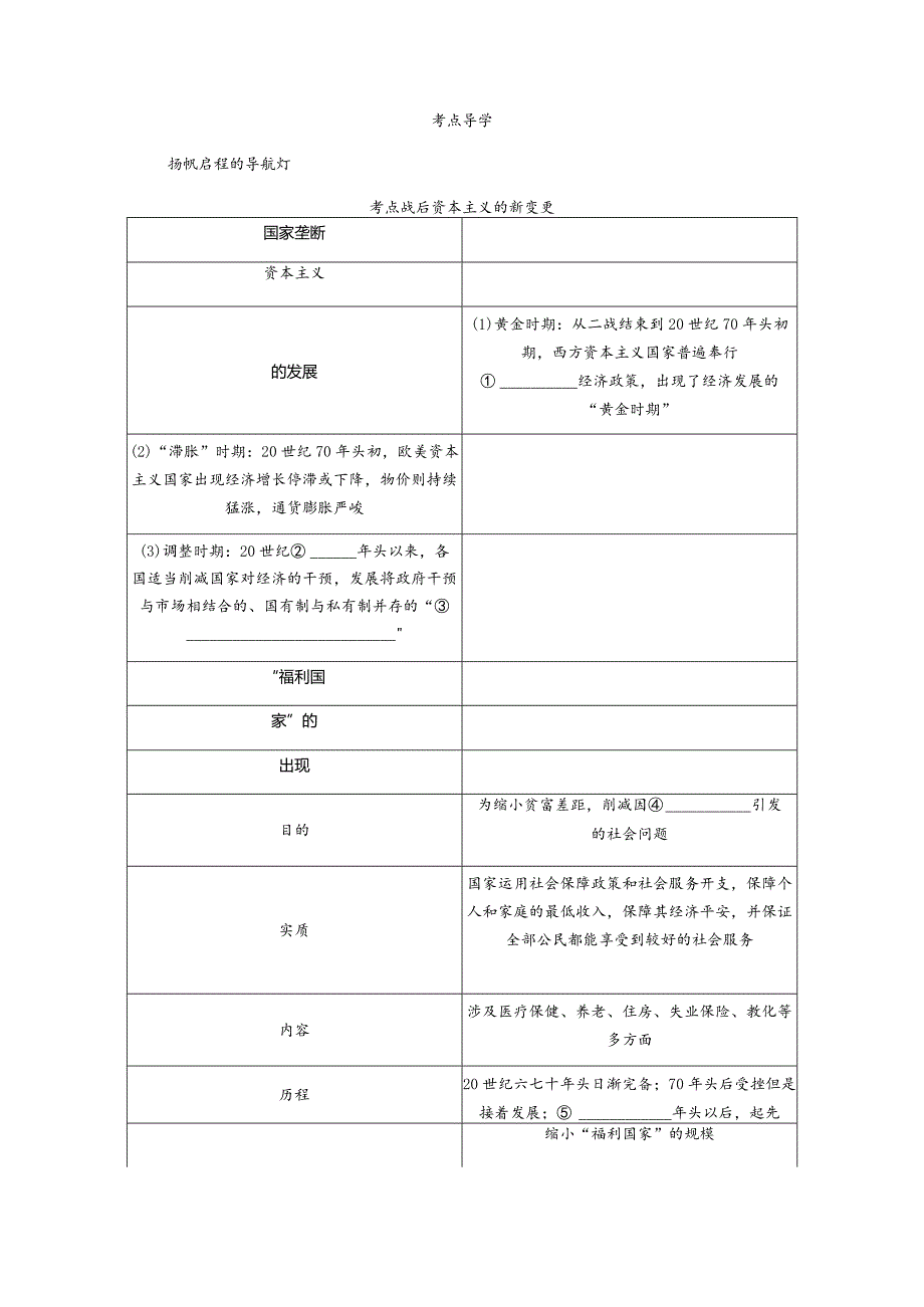 2024届一轮复习人教版（江苏专用）：第27讲战后资本主义的新变化（学案）.docx_第2页