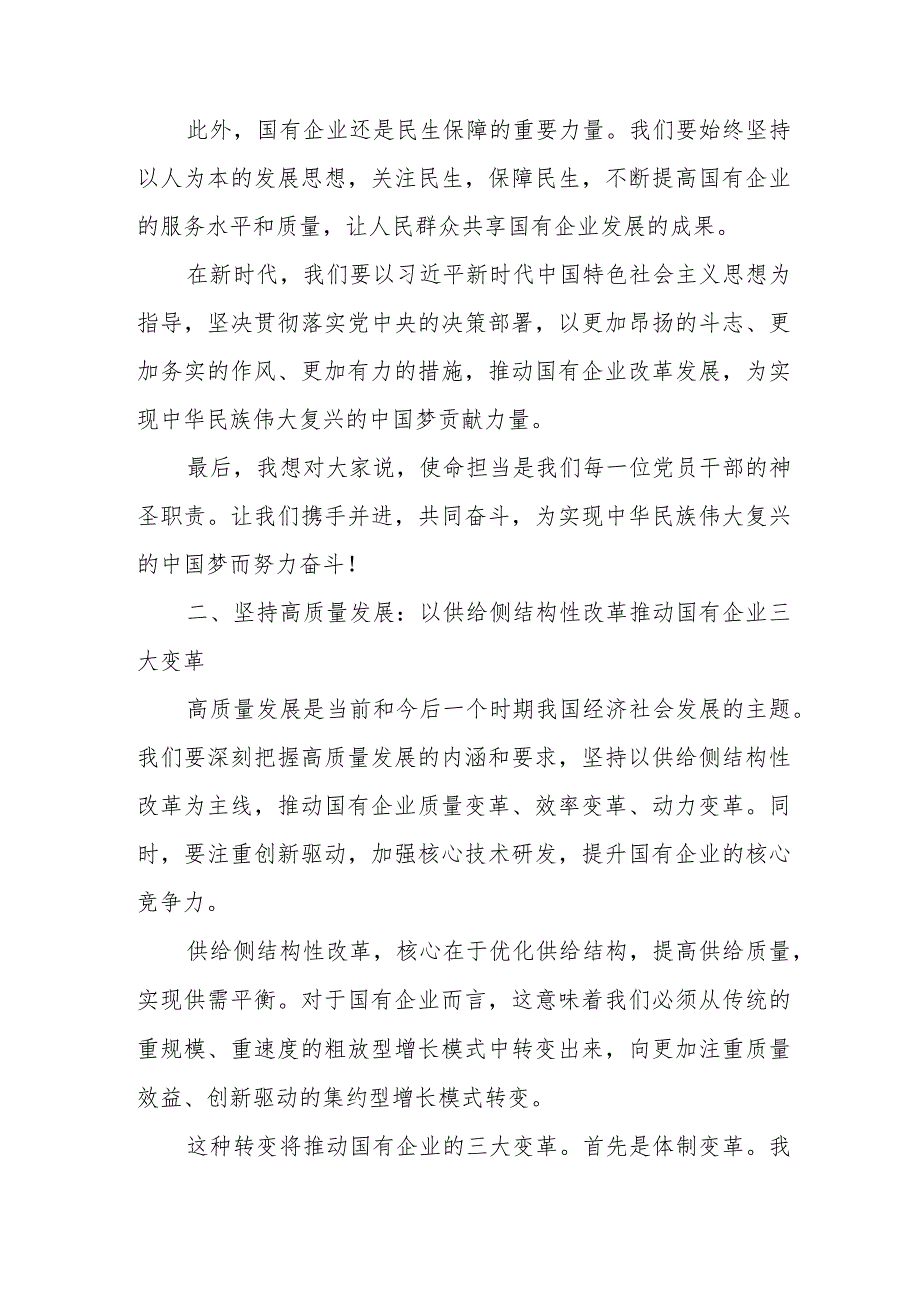 党支部“强化使命担当推动国有经济高质量发展”研讨发言提纲.docx_第2页