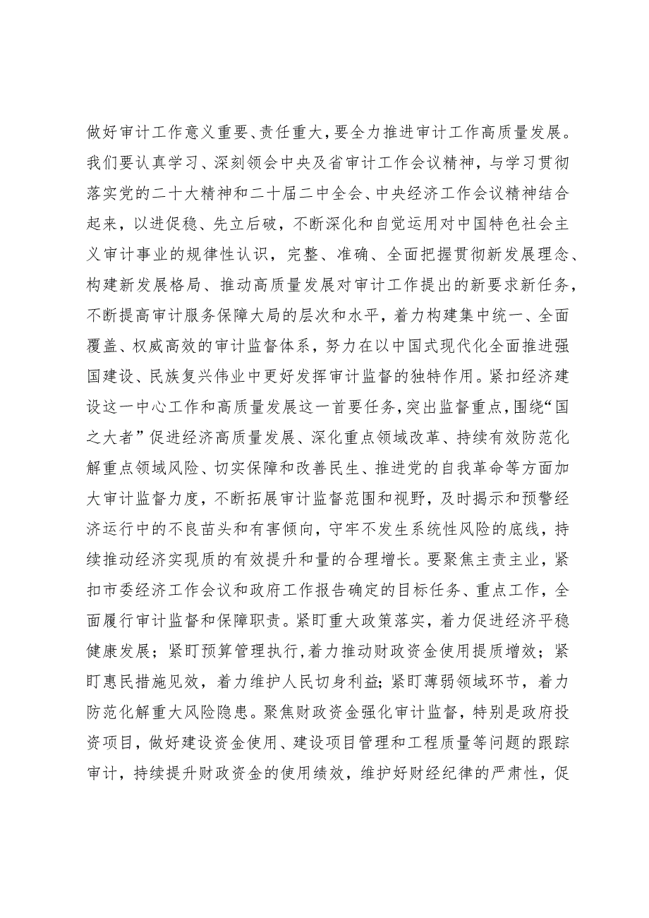 （2篇）在2024年审计工作会议上的讲话提纲2024年度审计工作实施方案.docx_第2页