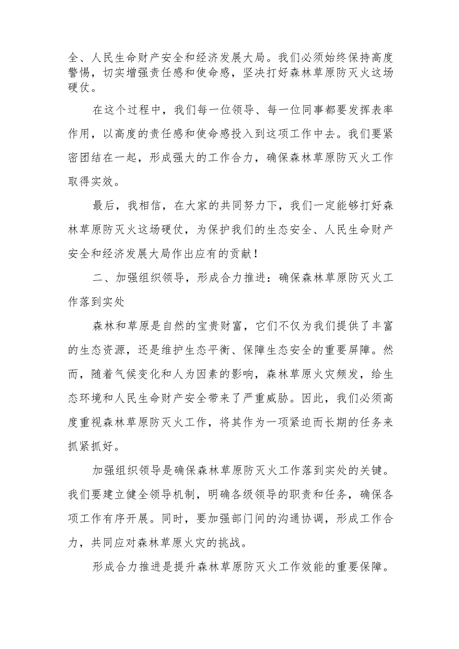 市长在2024年全国全省春季森林草原防灭火工作电视电话会议后的强调讲话.docx_第3页