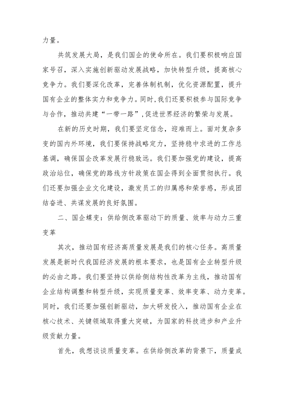 某公司“强化使命担当推动国有经济高质量发展”研讨发言交流材料.docx_第2页