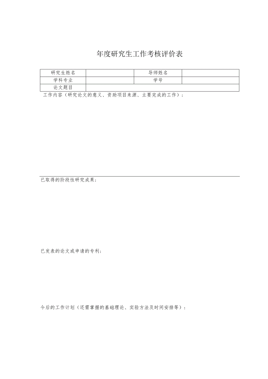 年度研究生工作考核评价表.docx_第1页