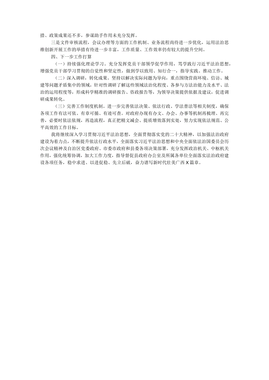 县人民政府办公室主任2023年度述法报告.docx_第3页