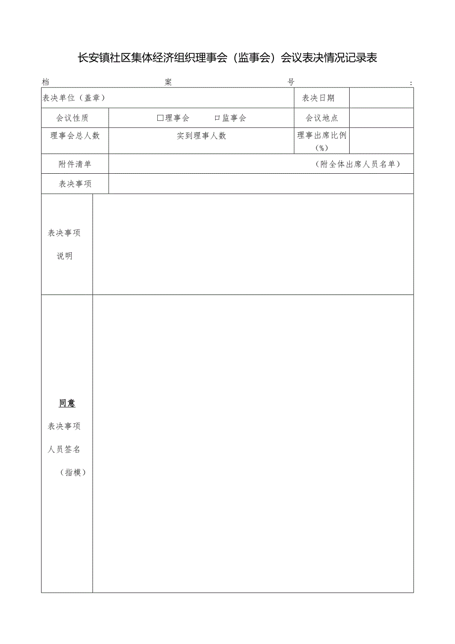 社区集体资产管理实施细则-附件4、理事会（监事会）会议表决情况记录表.docx_第1页