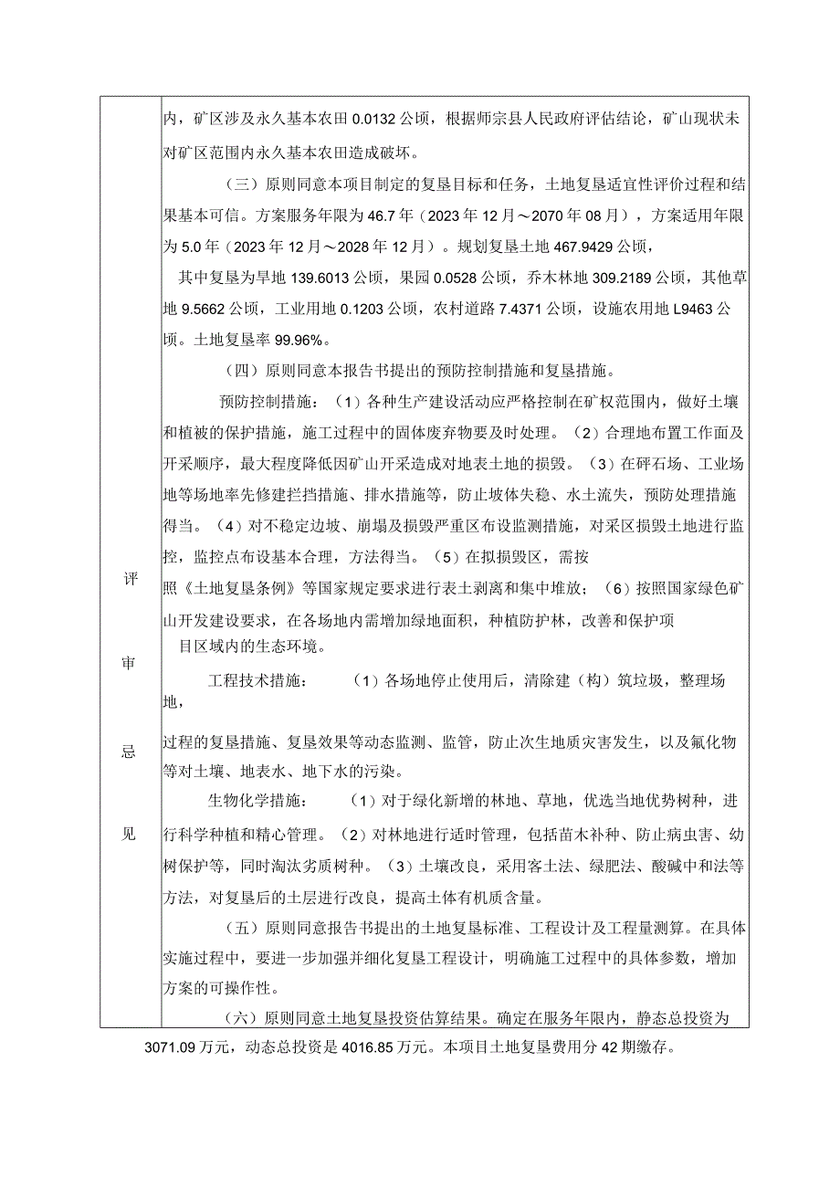 师宗县五一煤矿有限责任公司师宗县五一煤矿矿山地质环境保护与土地复垦方案评审专家组意见.docx_第3页