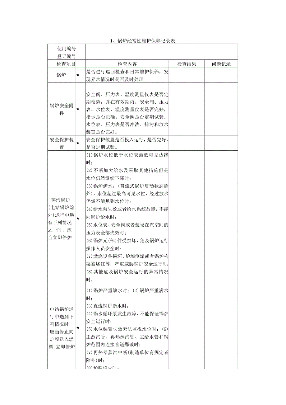 特种设备日常维护保养记录表格.docx_第3页