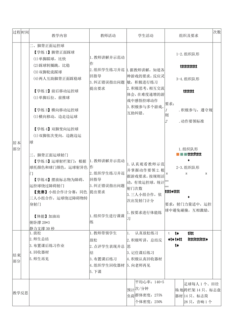 33水平二足球《脚背正面运球》教案.docx_第2页