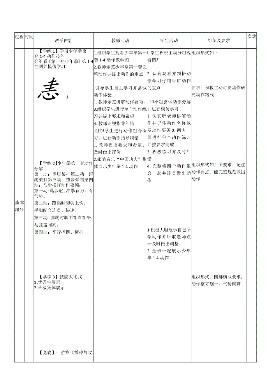 35水平三-武术《少年拳1-4》教学设计.docx_第2页