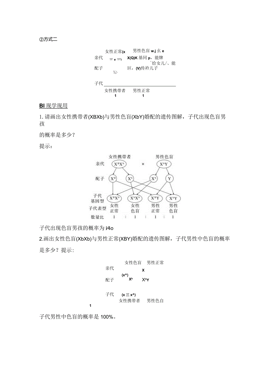 2023-2024学年人教版必修二伴性遗传学案.docx_第2页