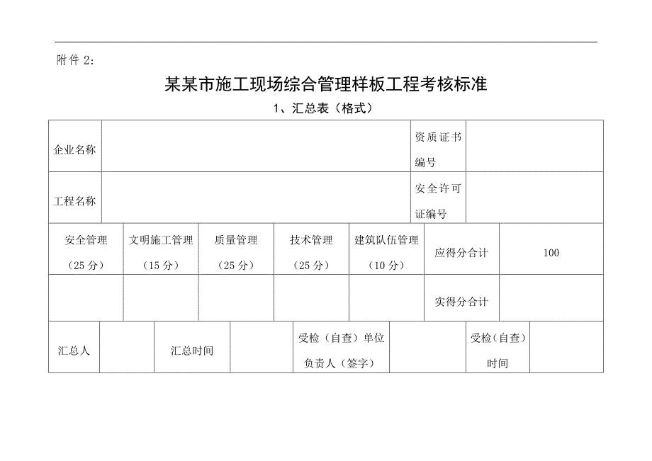 临沂市施工现场综合管理样板工程考核标准.doc_第1页