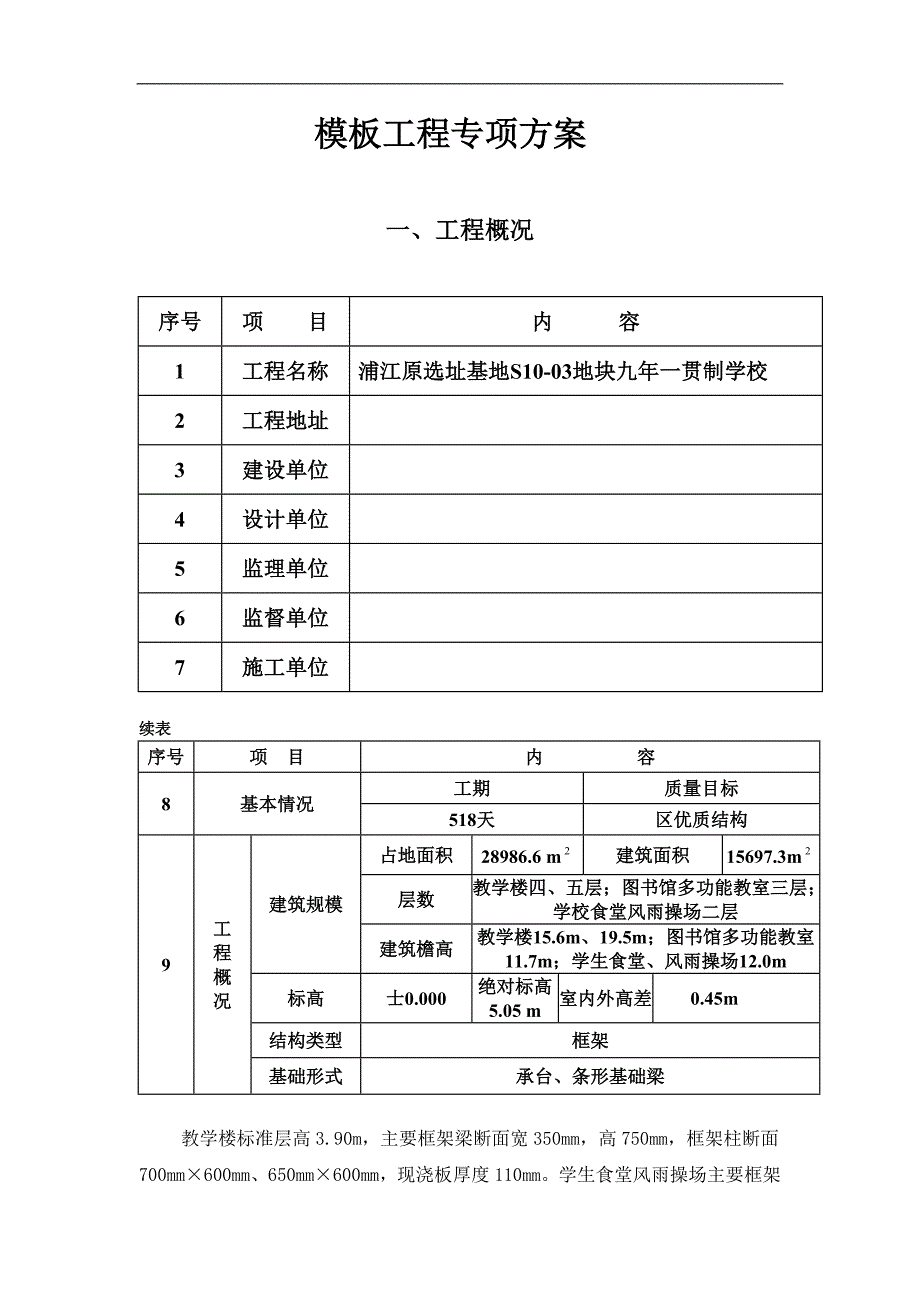 S10-03浦江模板工程施工方案.doc_第1页