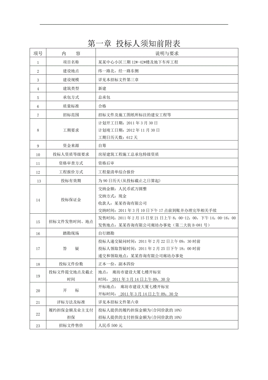 万庄商务中心小区楼及地下车库工程施工招标招标文件（河北） .doc_第3页