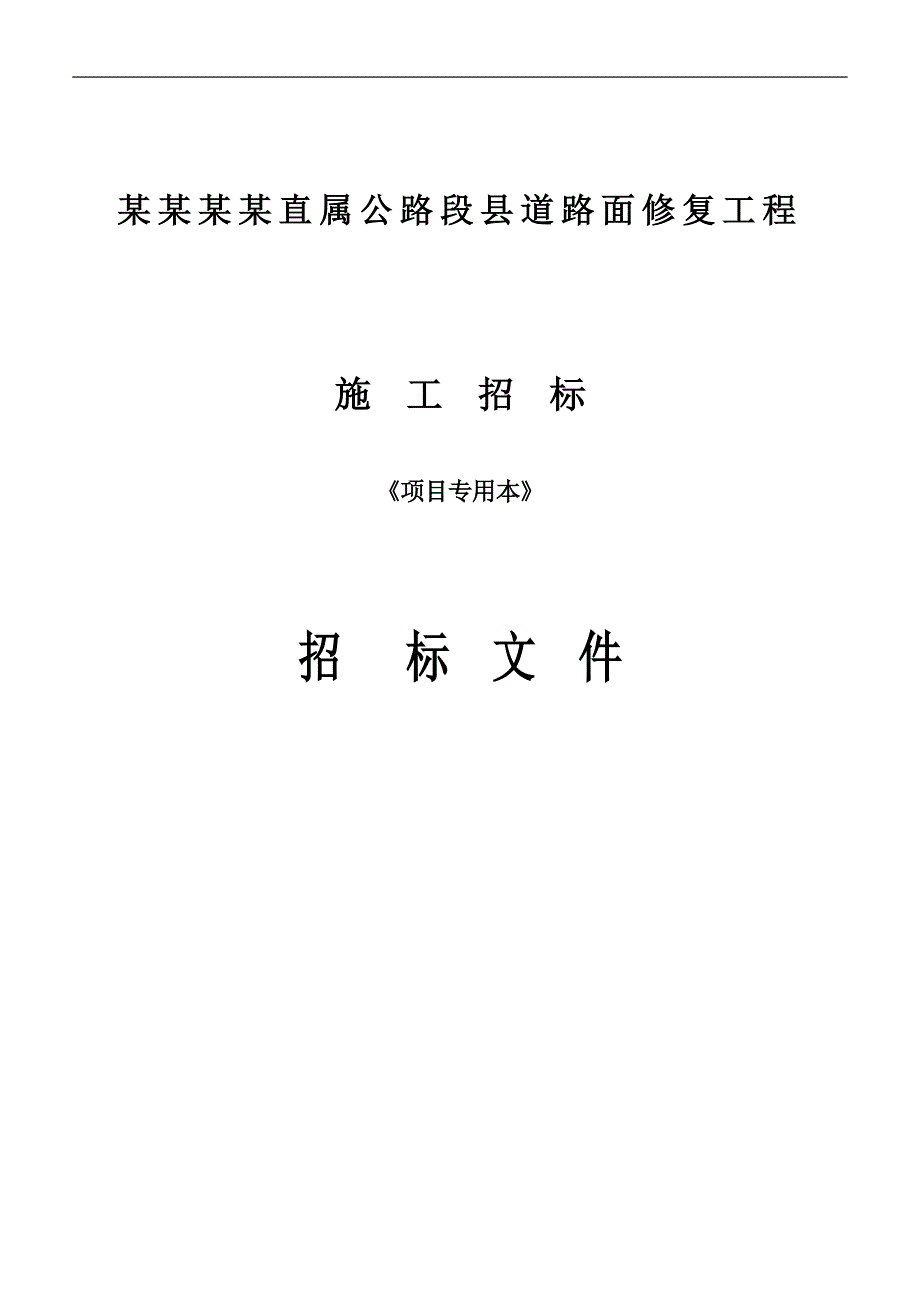 xx丽水直属公路段县道路面修复工程施工招标《项目专用本》招标文件(83).doc_第1页