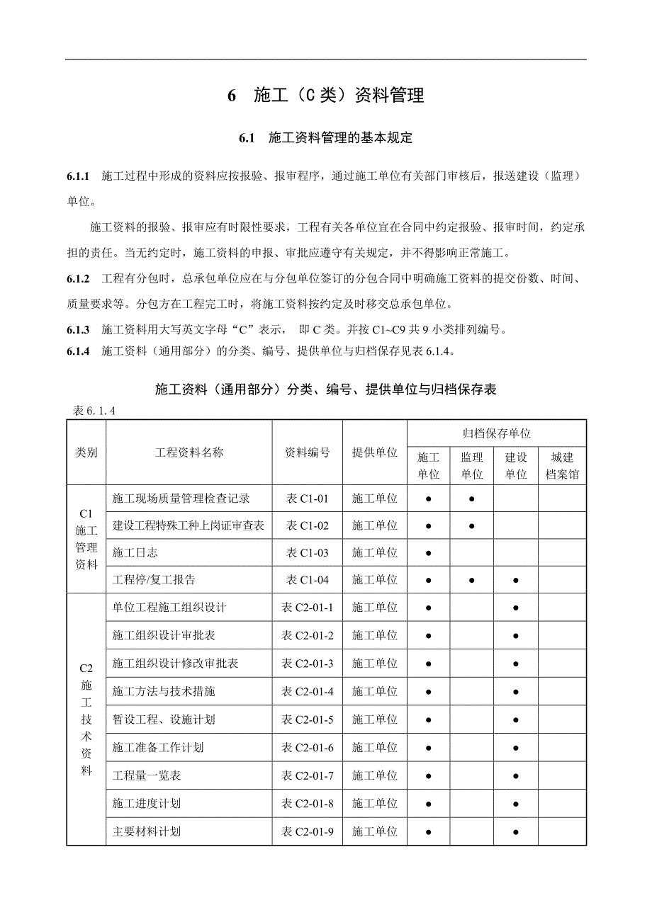 《黑龙江省建筑工程资料管理标准》施工（C）资料管理.doc_第1页