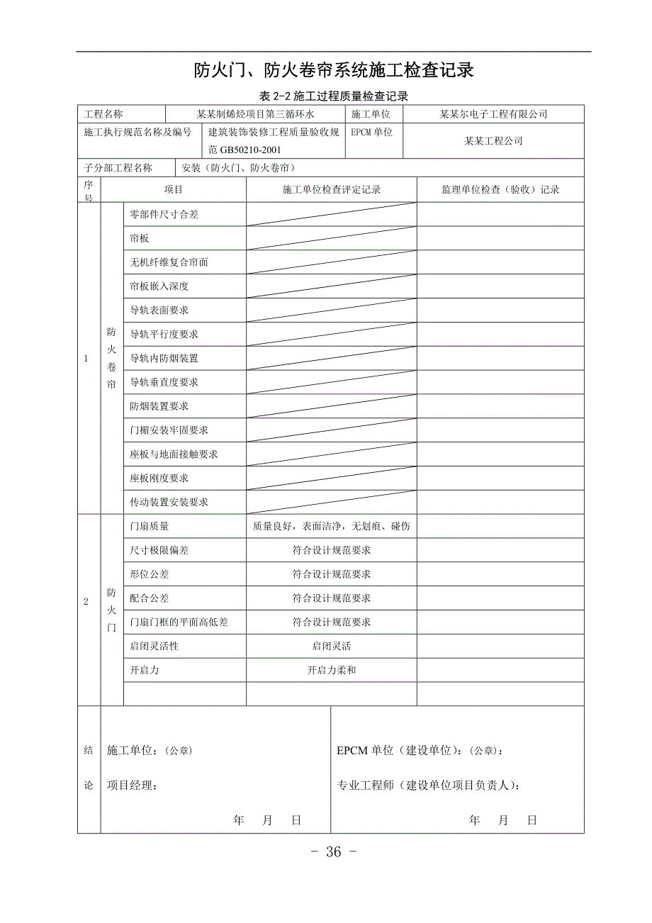 [建筑]防火门防火卷帘施工现场质量管理检查记录.doc_第3页