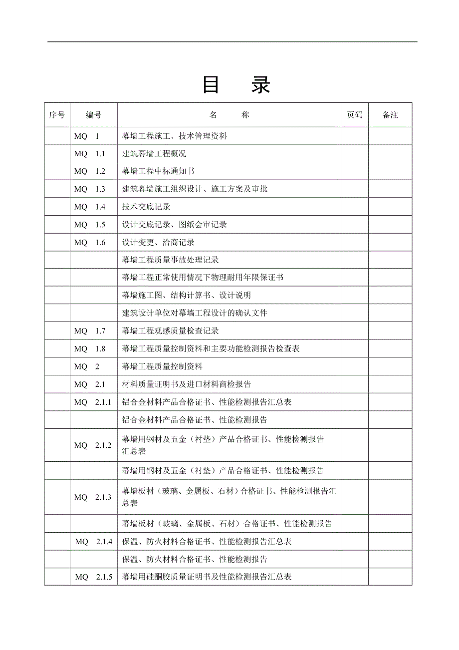 幕墙工程施工质量竣工验收资料全套表格.doc_第2页