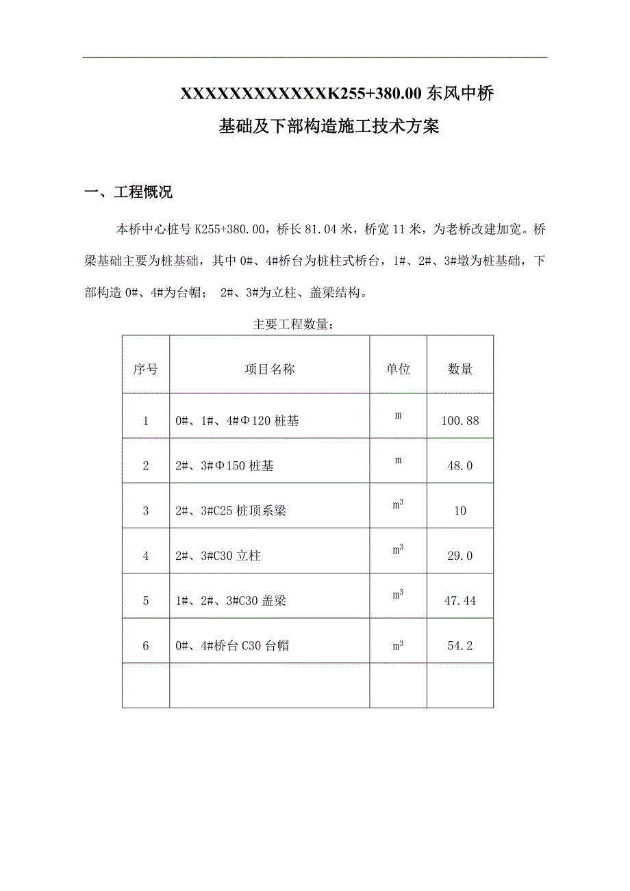 某中桥基础及下部构造施工技术方案.doc_第1页